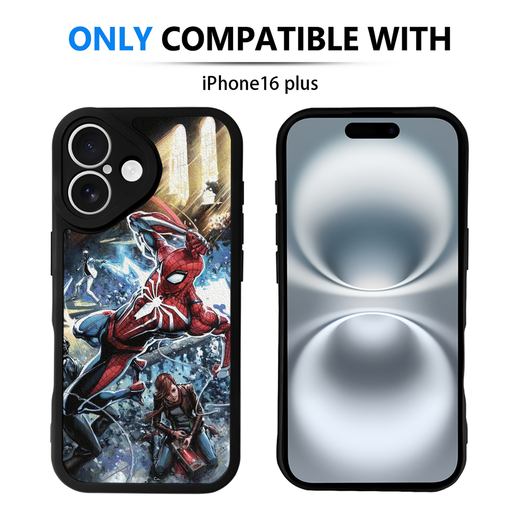 Spider Man スパイダーマン 【iPhone 16シリーズ対応】シリコンスマホケース（レザー調） 材質：シリコン